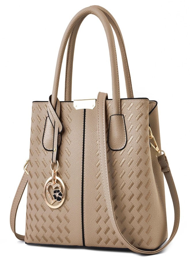 CHICAROUSAL Purses and Handbags for Women Leather Crossbody Bags Women's Tote Shoulder Bag (Xiuhua Khaki) - Image 1